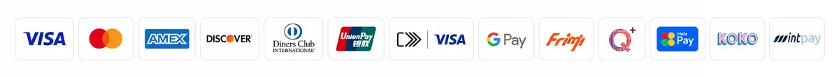 Visa, Mastercard, Koko and Mint accepted